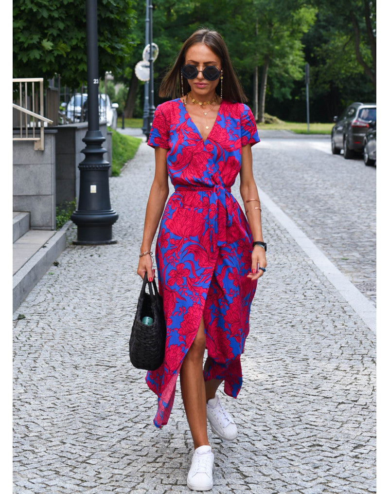 Wickel Sommerkleid Mit Aufdruck Für Damen | Midi