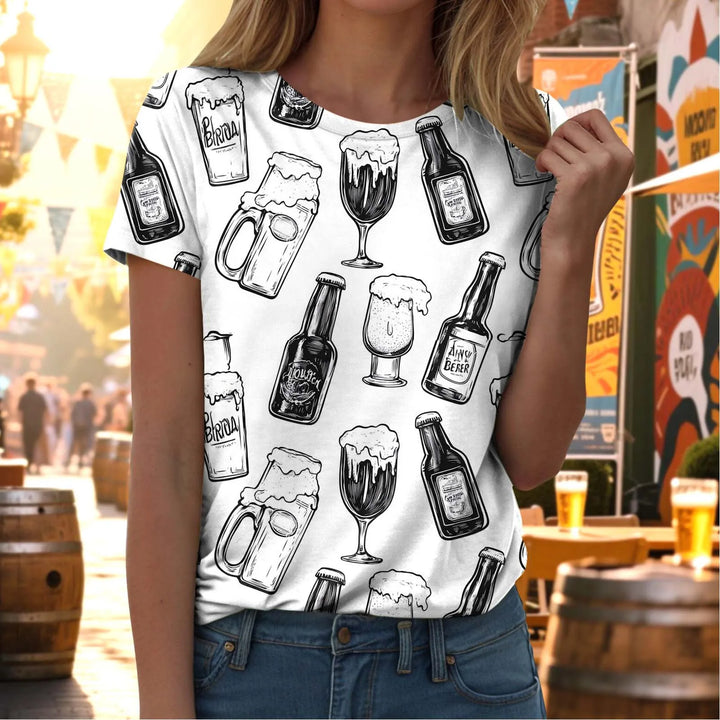 Damen Kurzarm Oktoberfest T-Shirt | Rundhals