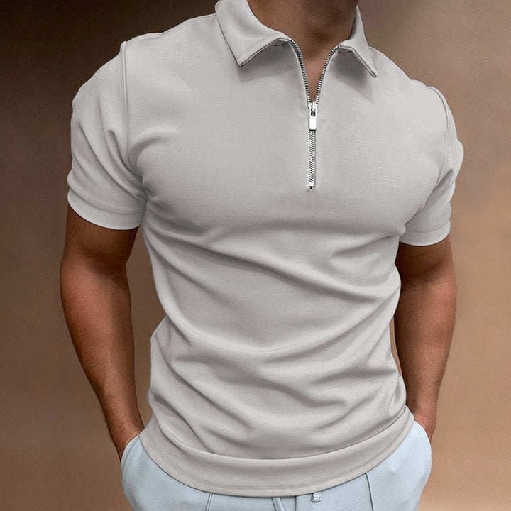 Poloshirt Mit Halbem Reißverschluss Für Herren | Tailliert