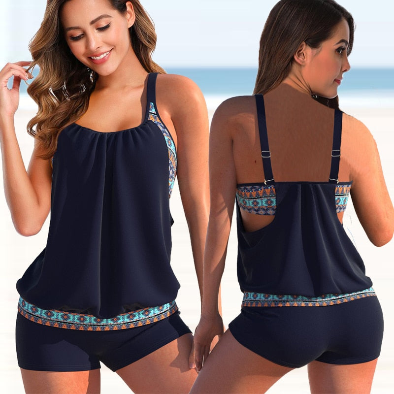 Dehnbares Tankini Set Für Damen | Zweiteilig