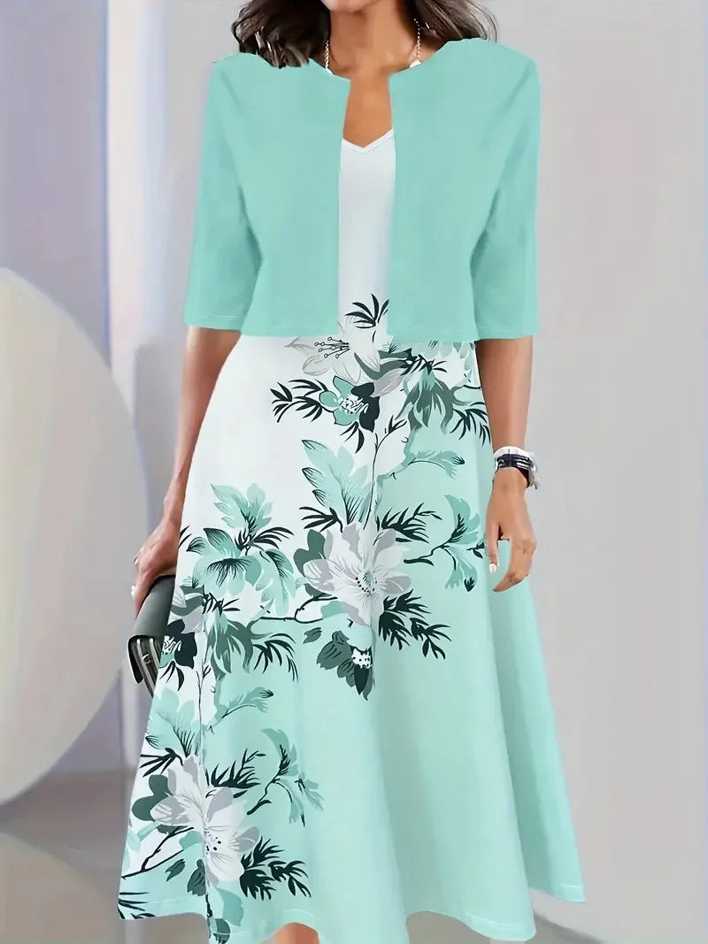 Schickes Damen Sommerkleid Mit Blazer | Midi