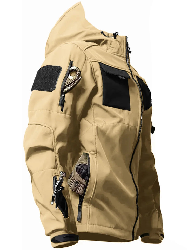 Mehreren Taschen Herren Softshell Jacke | Mit Kapuze