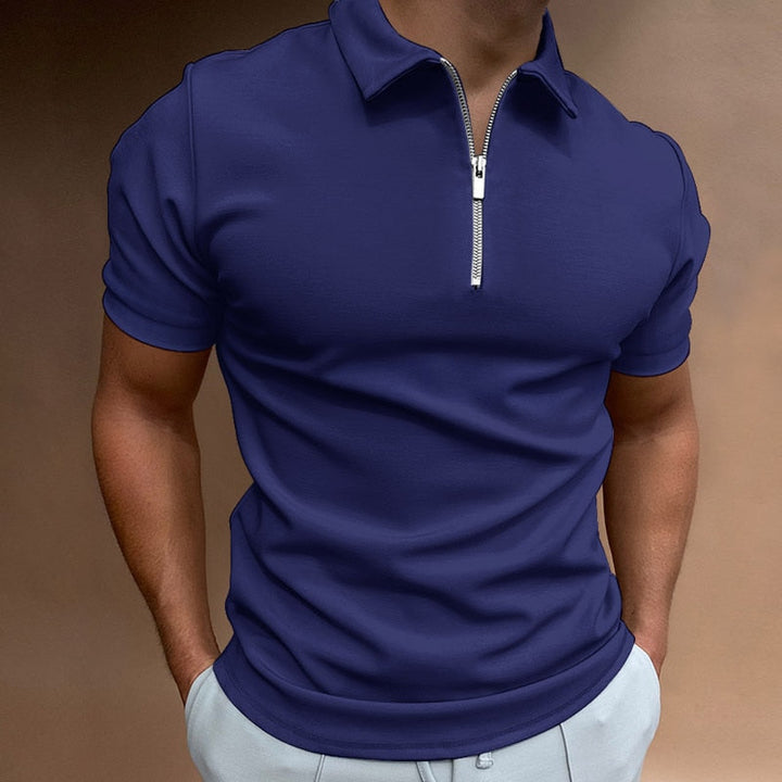 Poloshirt Mit Halbem Reißverschluss Für Herren | Tailliert