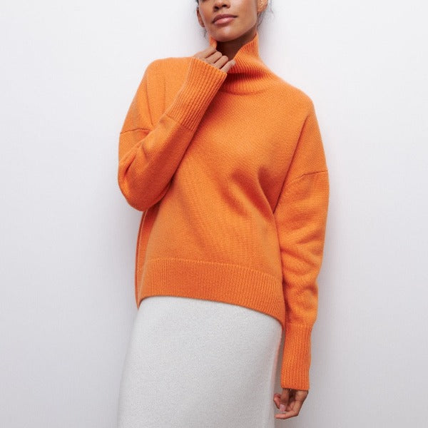 Madilyn | Women Lässige Rollkragen Pullover | Lang