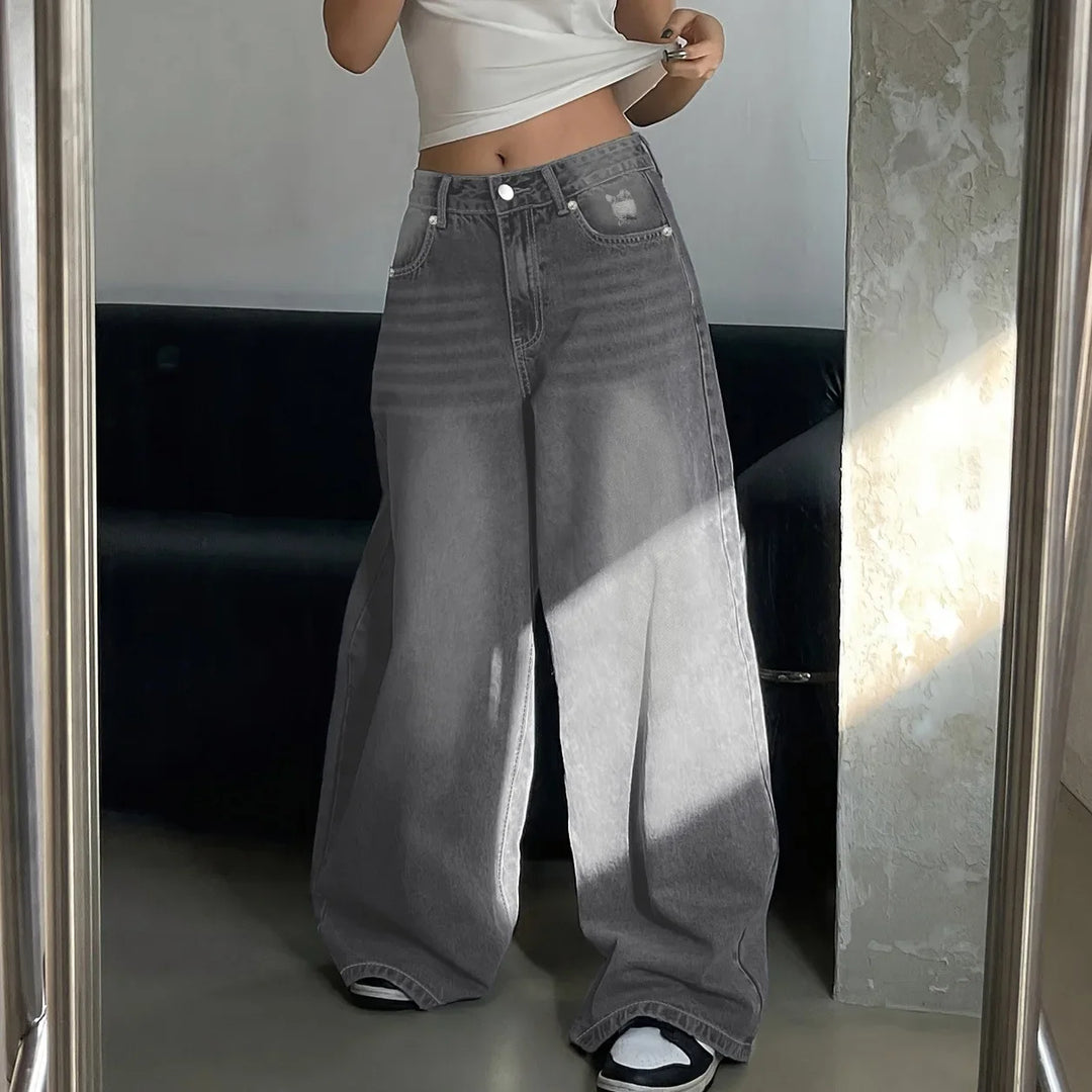 Weitem Bein Baggy-Jeans für Damen | Lässig