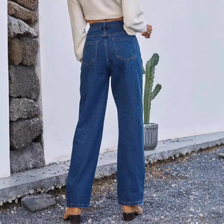 Lässige Mom-Jeans für Damen | Dunkelblau
