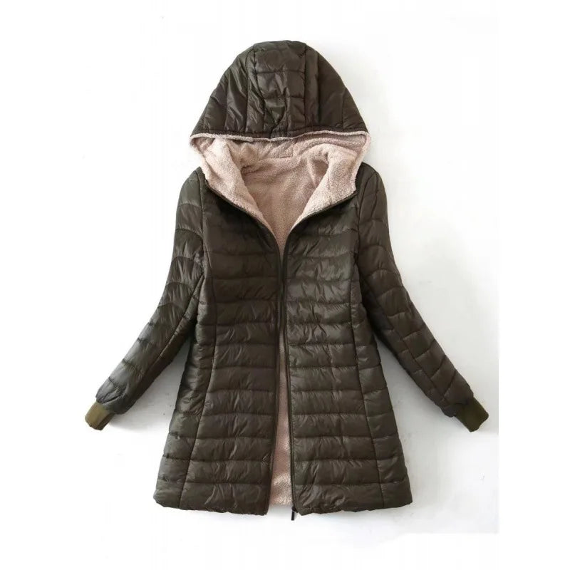 Damen Winter Fleece Jacke | Mit Kapuze