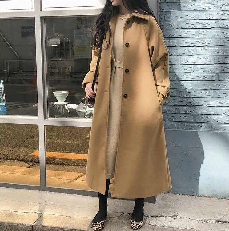Maliney | Damen Klassiker Warme Trench Mantel | Lang