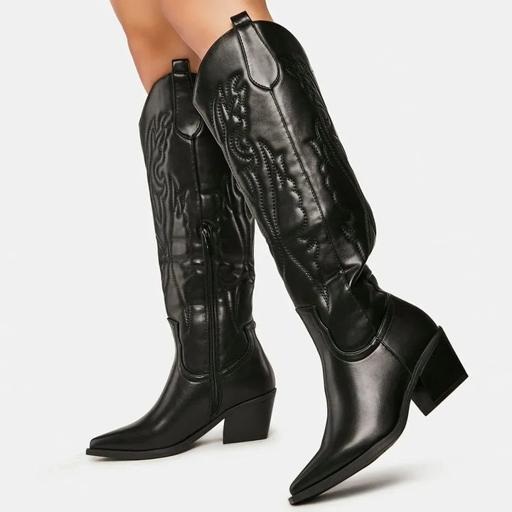 Damen Overknee Boots Schwarz | Hohe Absätze