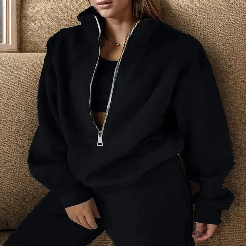 Damen Lässig Set | Winter Sweatshirt und Hose
