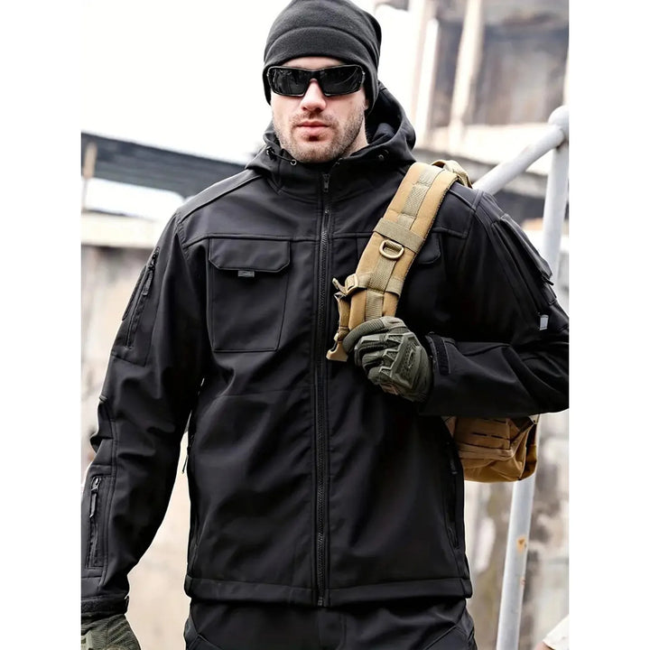 Mehreren Taschen Herren Softshell Jacke | Mit Kapuze
