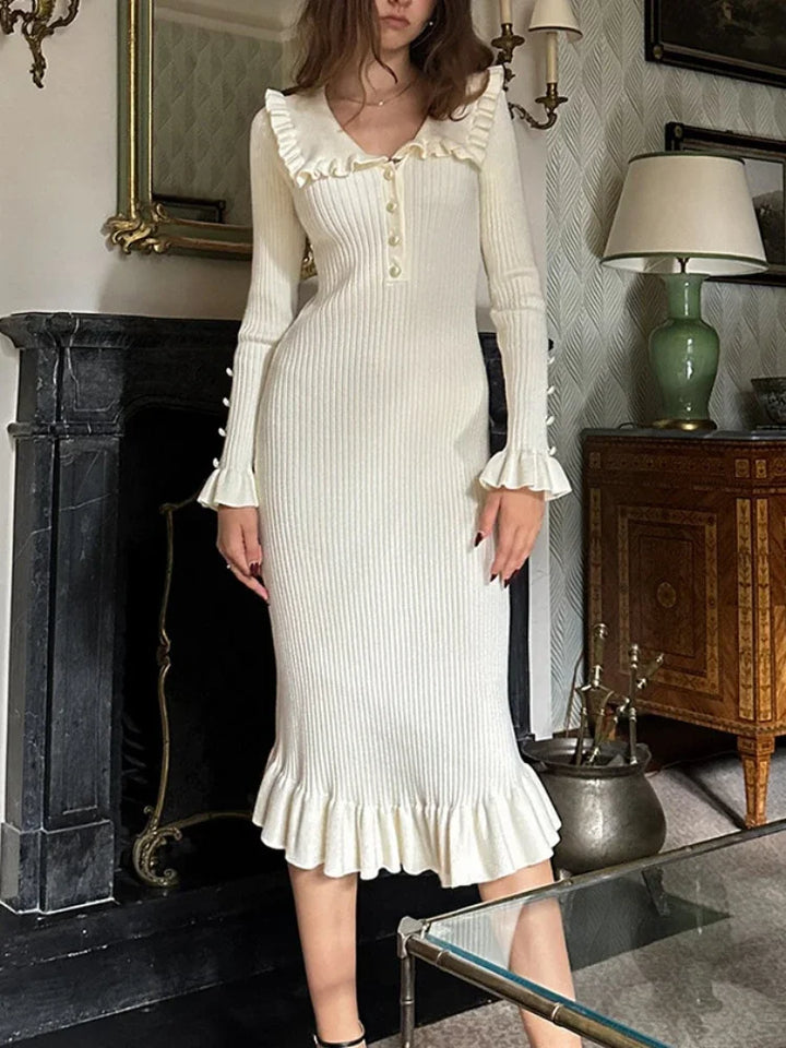Stilvolles Strickkleid Für Damen | Midi