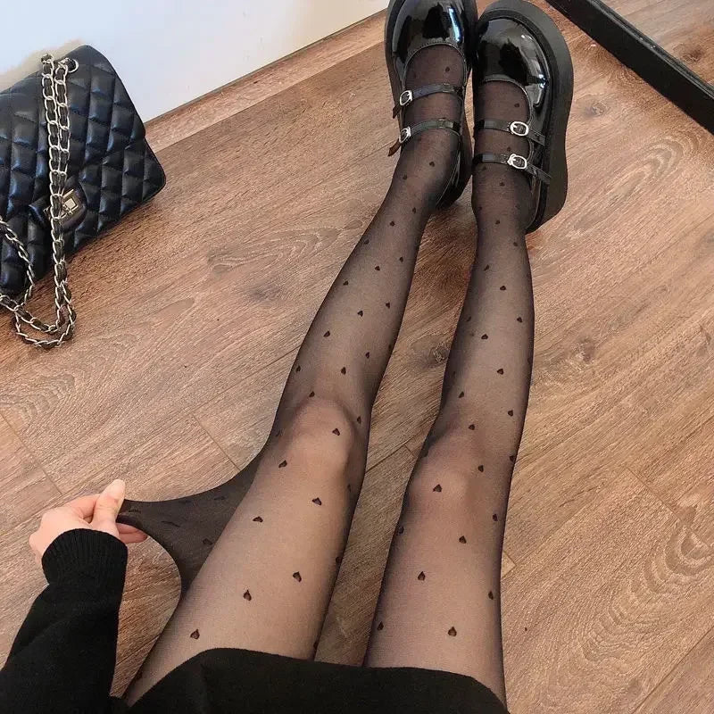 Oberschenkelhohe-Strumpfhose für Damen | Mit Gemustertem Design
