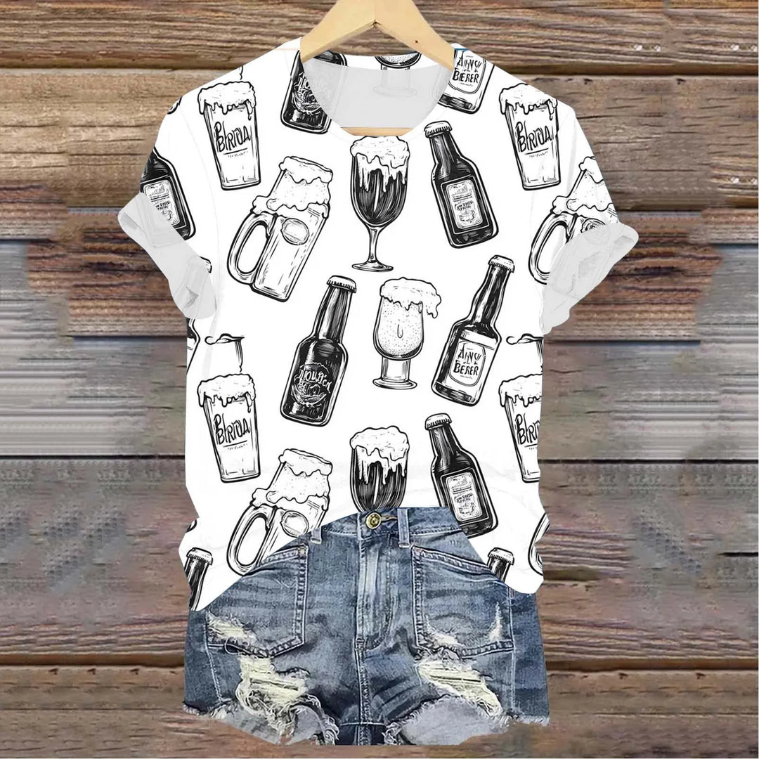 Damen Kurzarm Oktoberfest T-Shirt | Rundhals