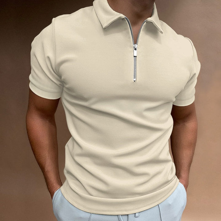 Poloshirt Mit Halbem Reißverschluss Für Herren | Tailliert