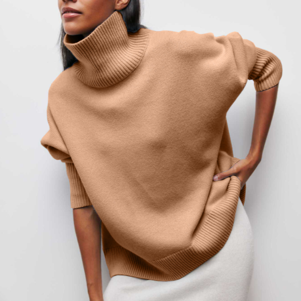 Madilyn | Women Lässige Rollkragen Pullover | Lang