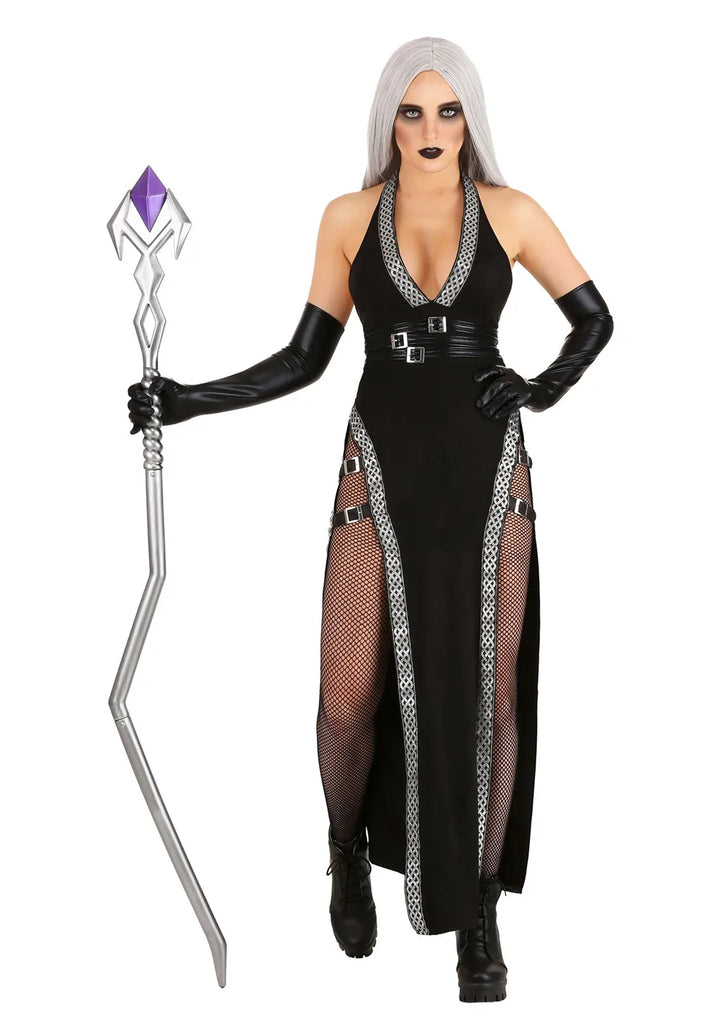 Dunkle gotische Hexe Halloween Kostum Kleid | Maxi