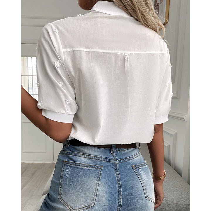 Bluse Mit Puffärmeln Für Damen | Weiß