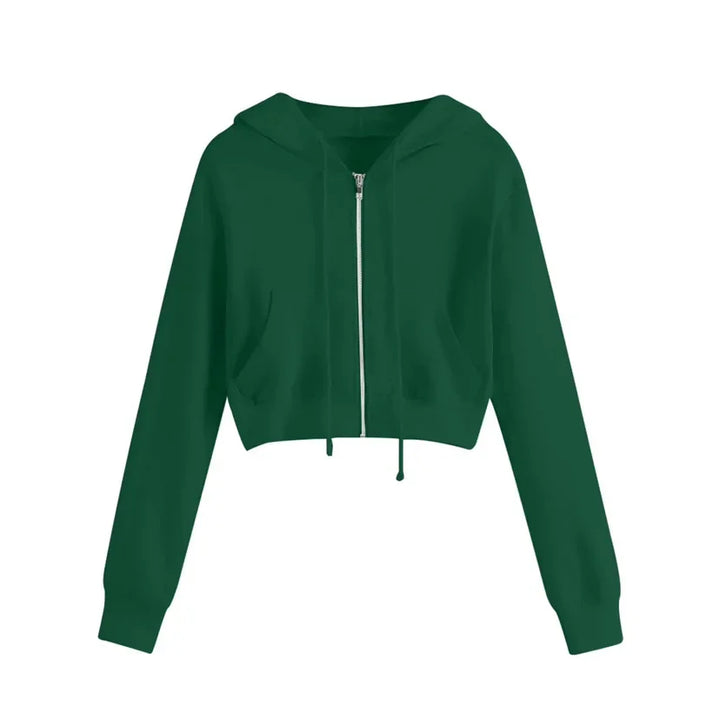 Kurzes Winter-Sweatshirt für Damen | Mit Kapuze