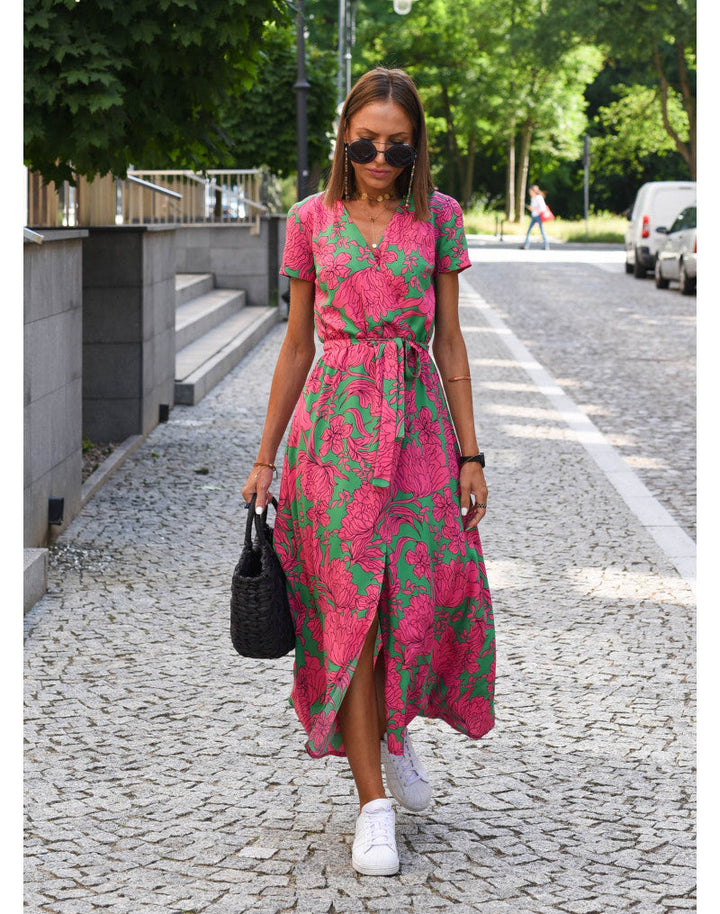 Wickel Sommerkleid Mit Aufdruck Für Damen | Midi