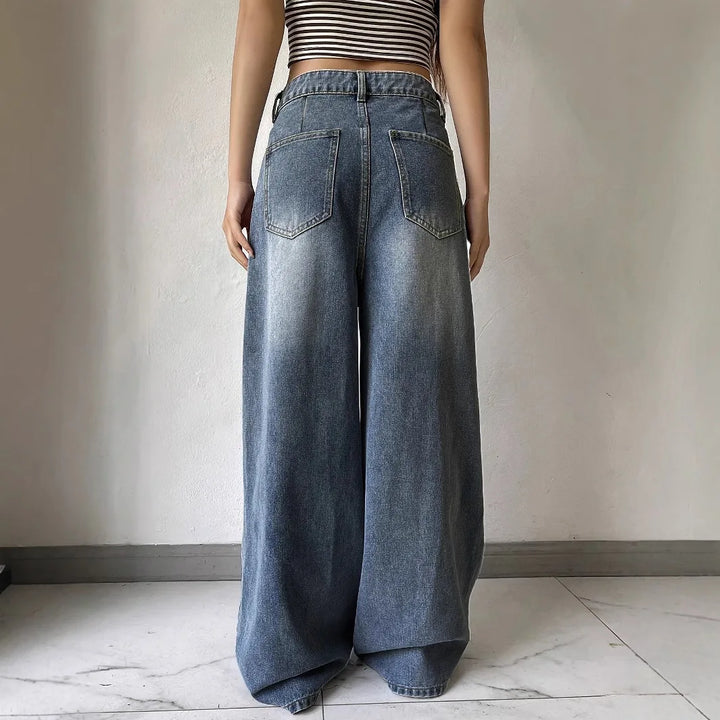 Damen Modische Baggy Jeans | Weites Bein