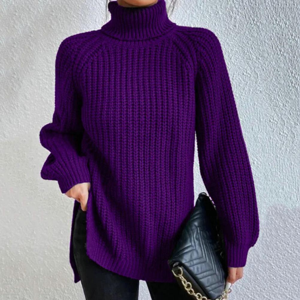 Damen Rollkragenpullover mit Lockerer Passform | Langarm