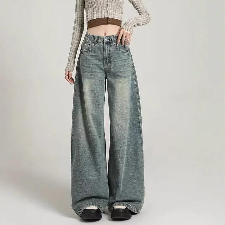Damen Stilvoll Baggy Jeans | Hohe Taille