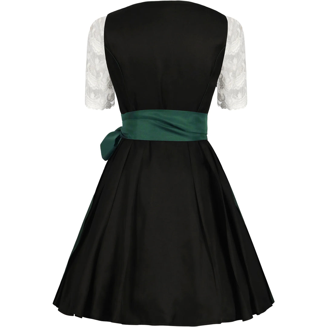Damen Traditionell Grün und Schwarz Oktoberfest Dirndl Kleid