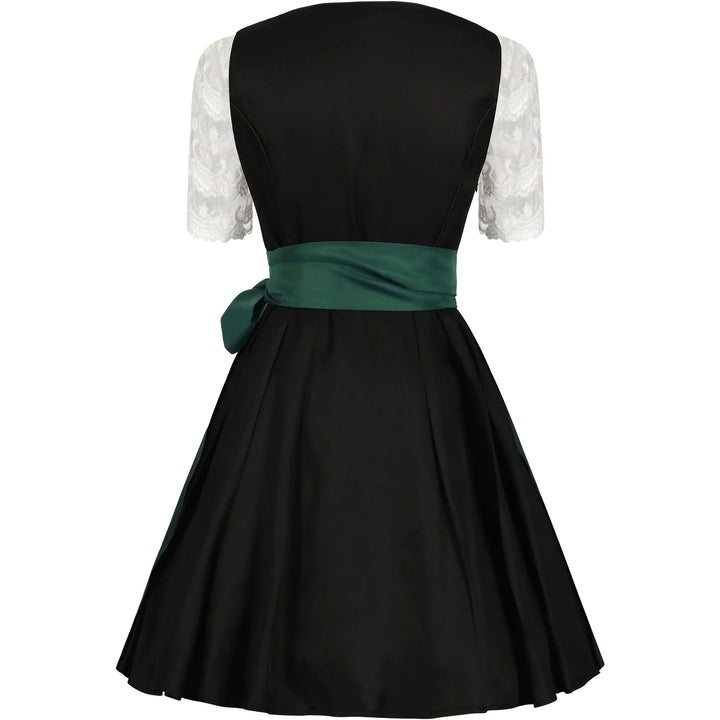 Damen Traditionell Grün und Schwarz Oktoberfest Dirndl Kleid