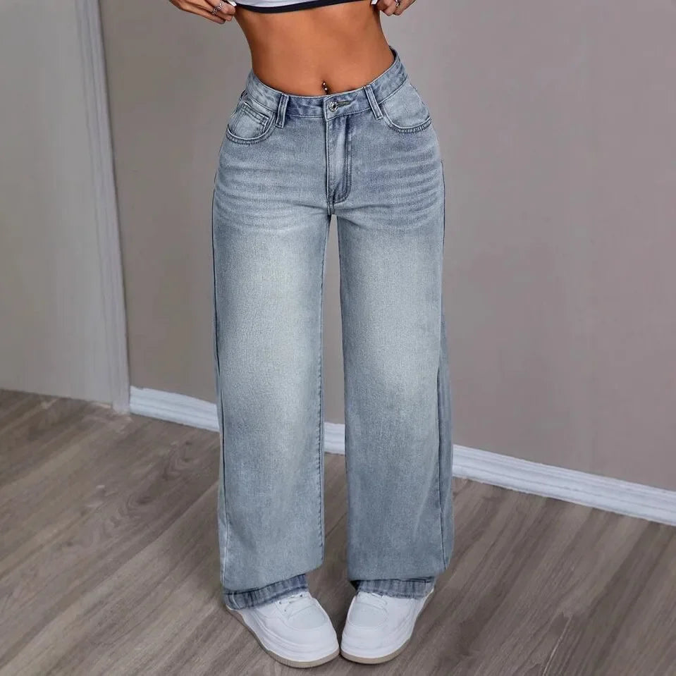 Damen Vintage Mom Jeans | Weites Bein