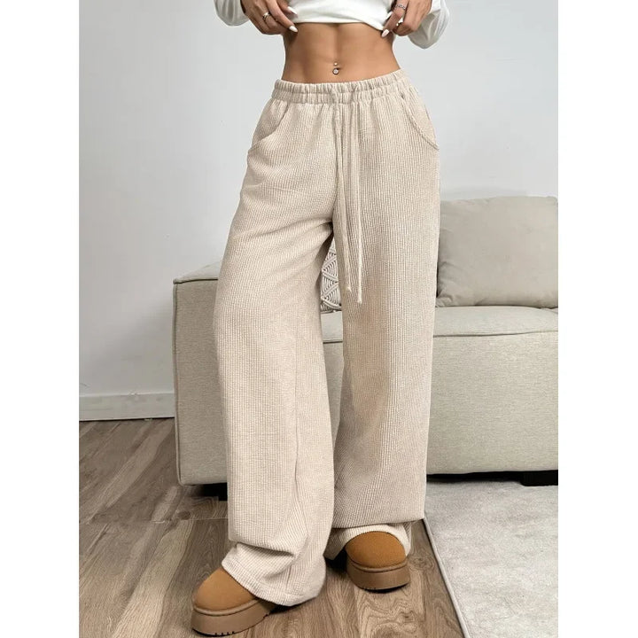 Damen Trendige Hoch Tailliert Cordhose | Entspannte Passform