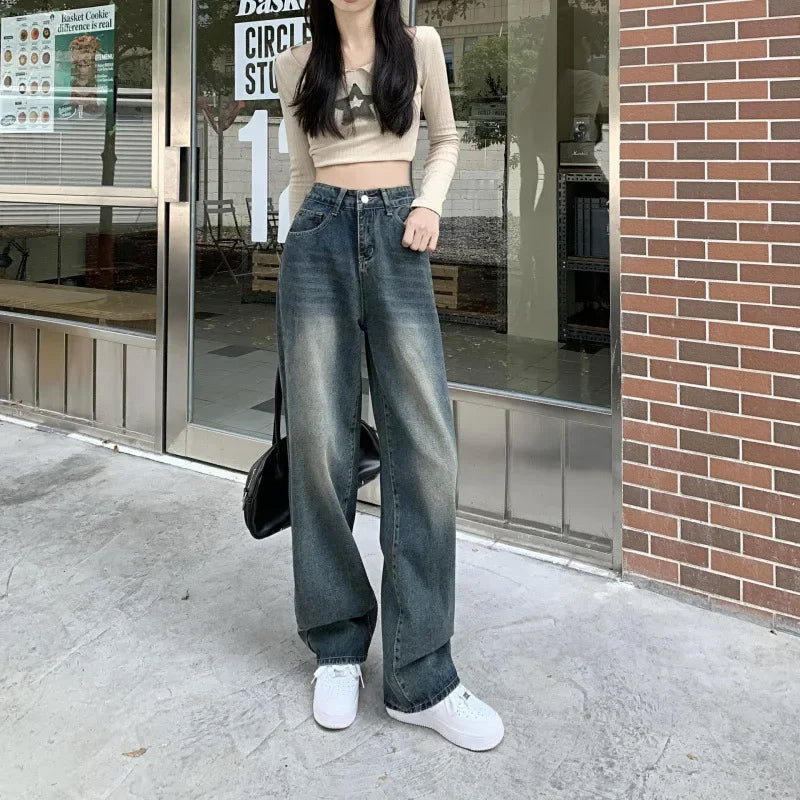 Klassische Baggy-Jeans für Damen | Weites Bein