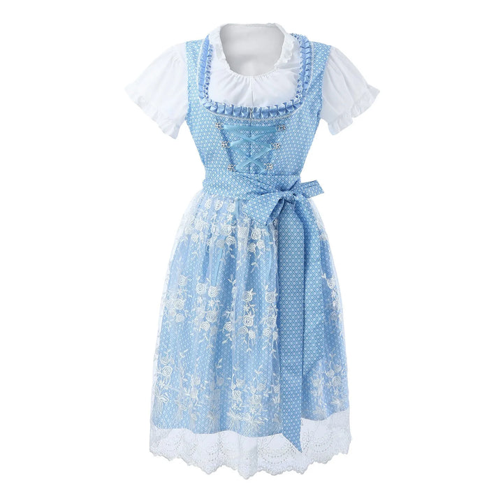 Damen Blau Oktoberfest Dirndl Kleid