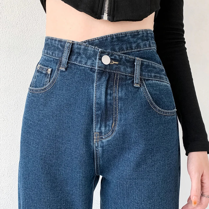 Damen Stylisch Mom-Jeans | Hohe Taille