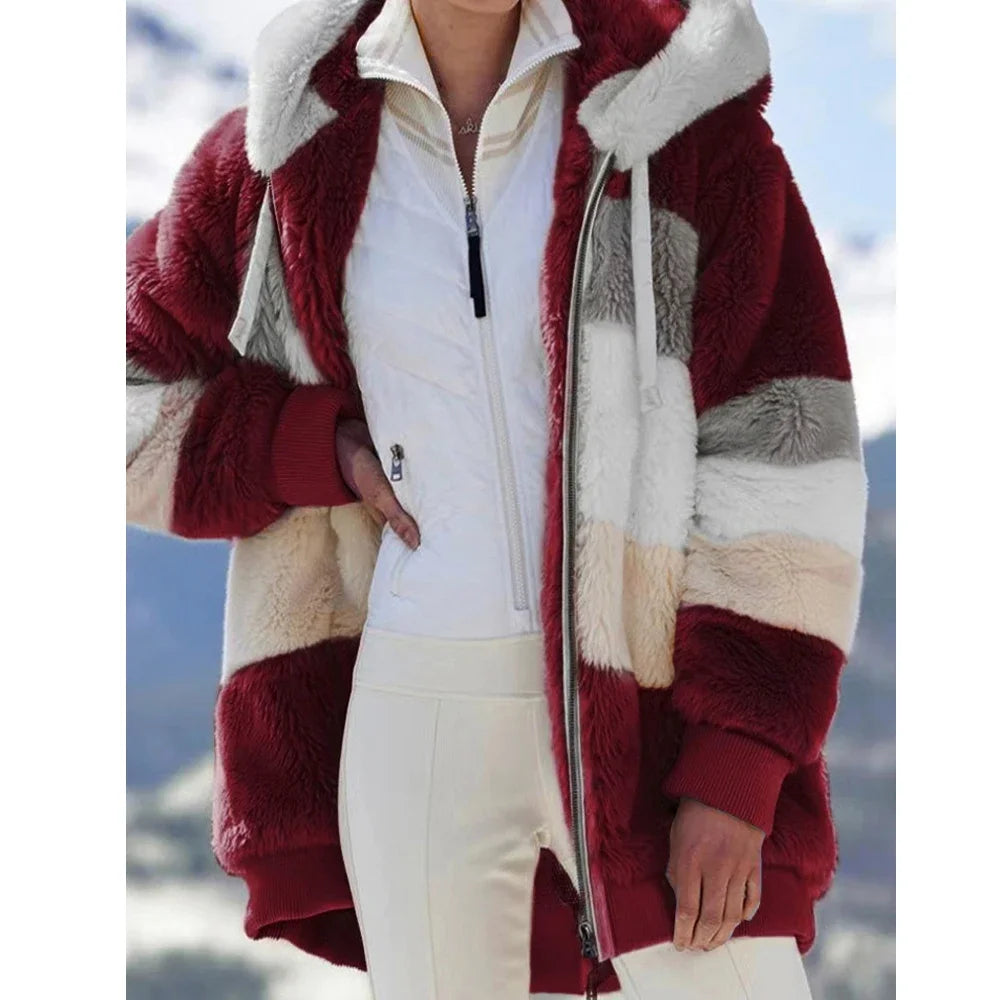 Damen Fleece Jacke | Mit Kapuze