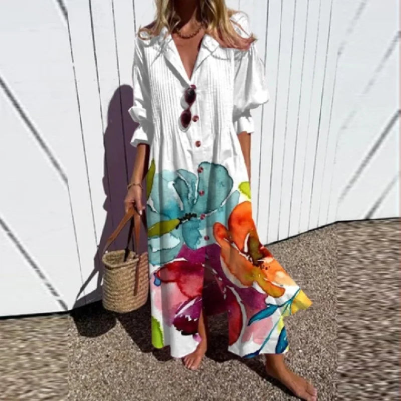 Boho Maxikleid Mit V Ausschnitt Für Damen