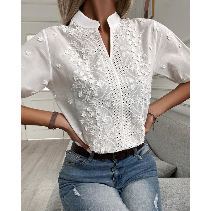 Bluse Mit Puffärmeln Für Damen | Weiß