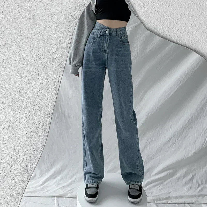 Damen Stylisch Mom-Jeans | Hohe Taille