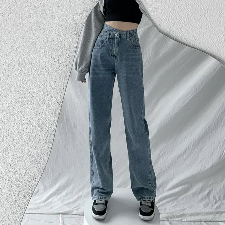 Damen Stylisch Mom-Jeans | Hohe Taille