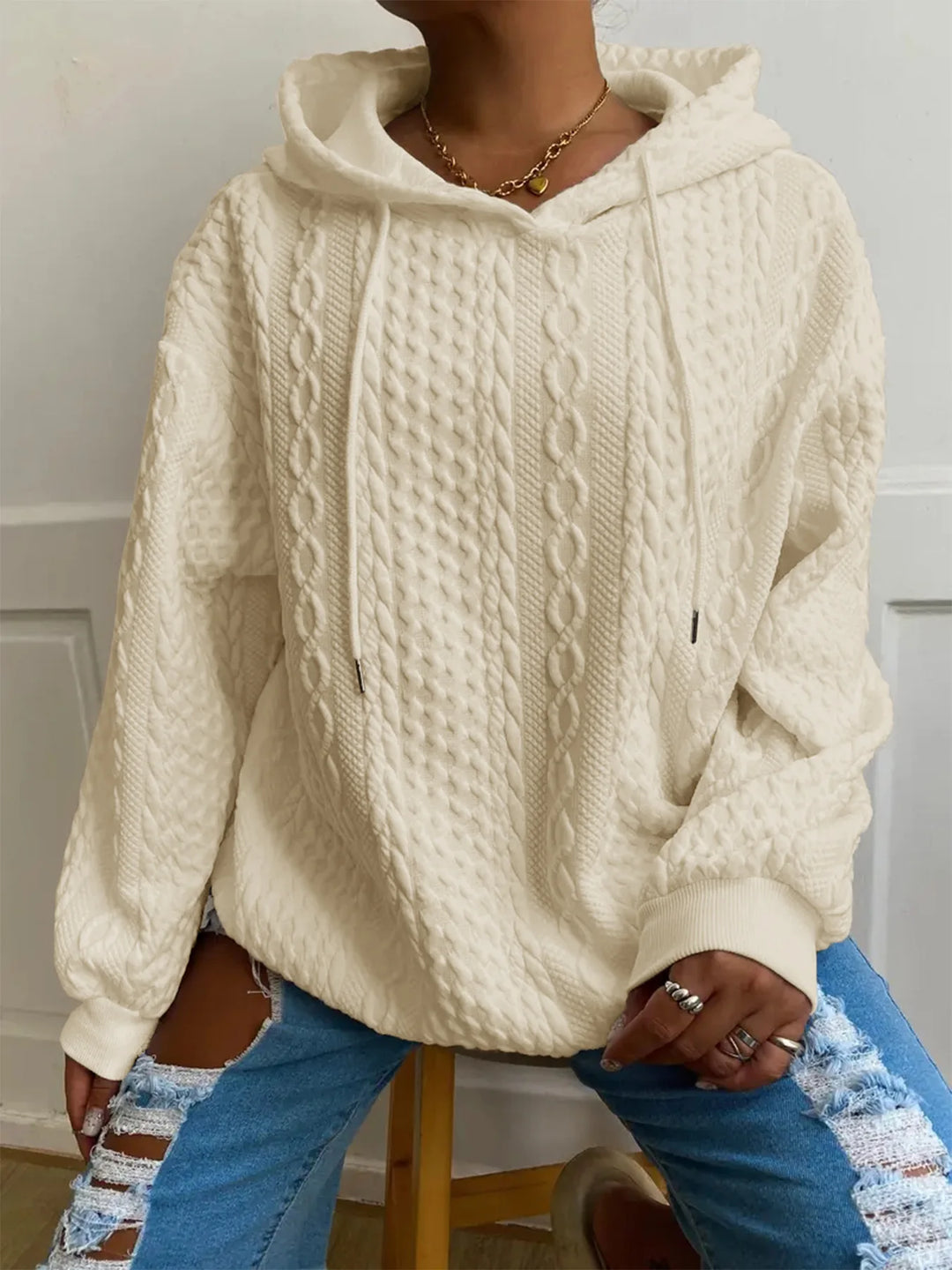 Damen Kapuze Winter Sweatshirt | Langarm