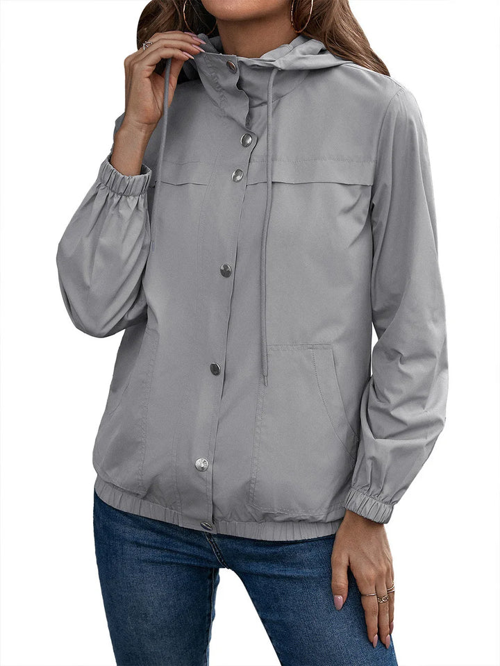 Damen Kapuze Wasserdichter Trenchcoat | Langarm