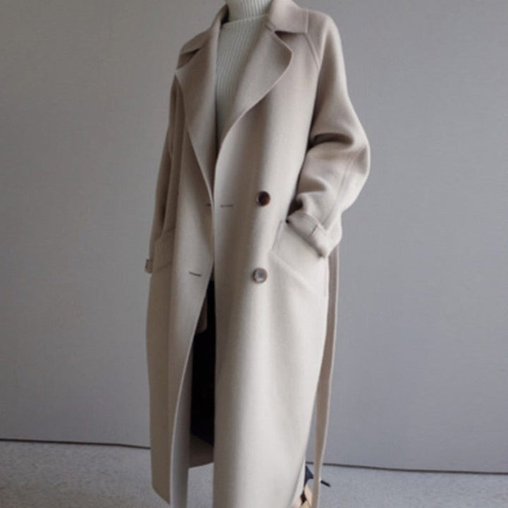 Adalee | Damen Winter Lang Trench Mantel |  Taillen Gürtel