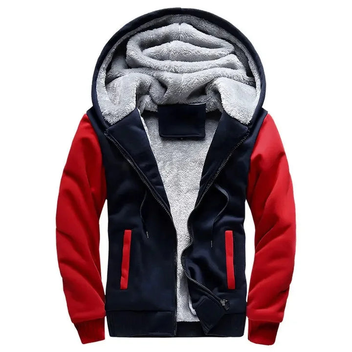 Herren Fleece Steppjacke | Mit Kapuze