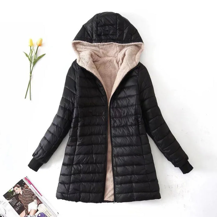 Damen Winter Fleece Jacke | Mit Kapuze