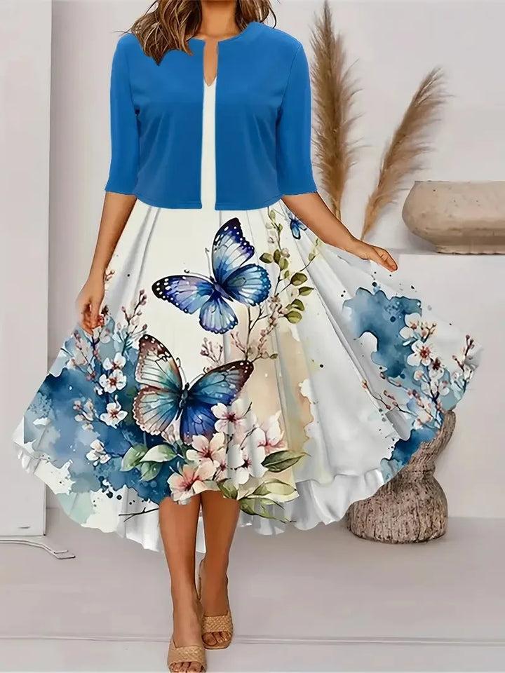 Schickes Damen Sommerkleid Mit Blazer | Midi