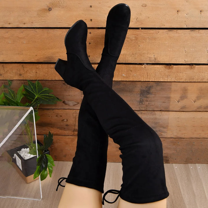 Overknee Boots Schwarz für Damen | Blockabsatz