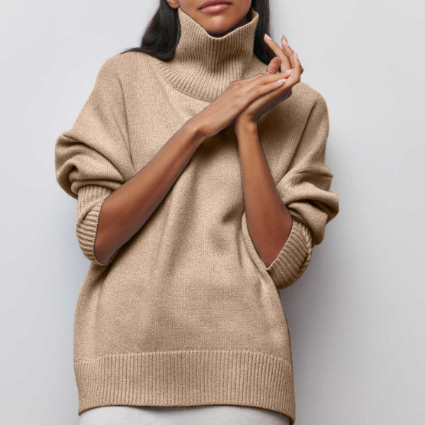 Madilyn | Women Lässige Rollkragen Pullover | Lang