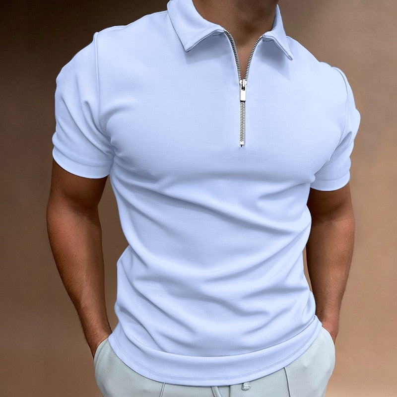 Poloshirt Mit Halbem Reißverschluss Für Herren | Tailliert