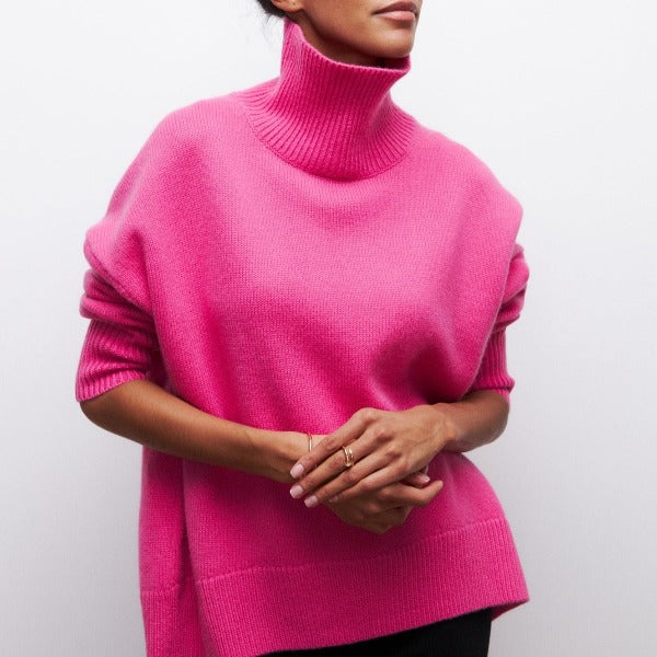 Madilyn | Women Lässige Rollkragen Pullover | Lang