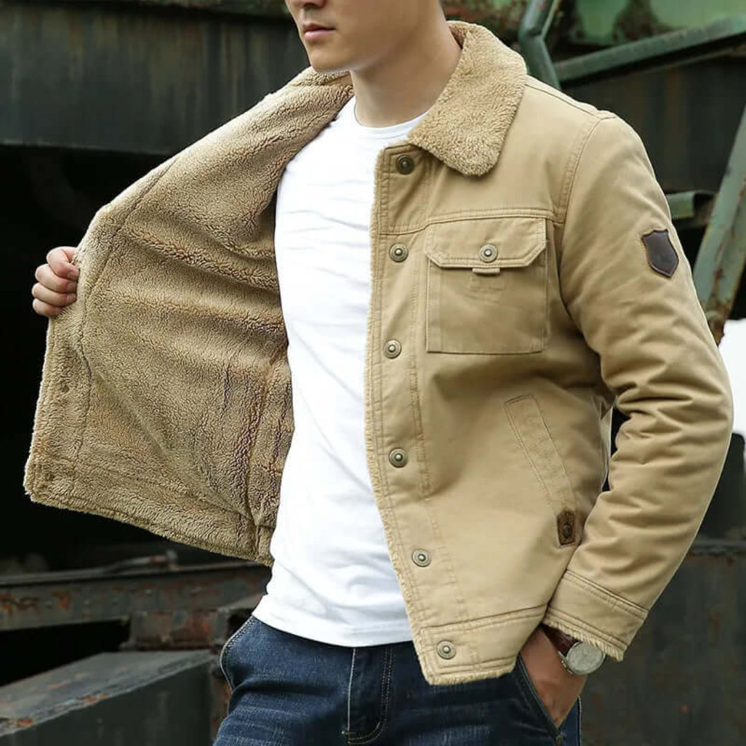 Herren Lässige Button Down Winter Jacke | Brusttasche
